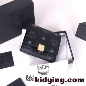 エムシーエム コピーブランド 財布 コピー 定番 人気 コンパクト 三つ折り財布 ウォレット ブラックkid26yiuiGr