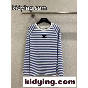 カジュアル ボーダー 長袖Tシャツ セリーヌ ブランド コピー Tシャツ 偽物 コットンkid26DCWXze