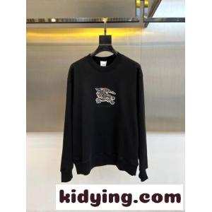 定番 クルーネック スウェットシャツ バーバリー コピー Tシャツ 偽物 コットン ブラックkid260Hjmua