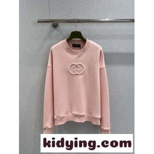 シンプル コットン スウェットシャツ グッチ コピー 偽物 クルーネック ピンクkid2649HPXb