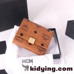 定番 人気 エムシーエム スーパーコピー 財布 コピー コンパクト 三つ折り財布 ウォレット ブラウンkid26TXjOve