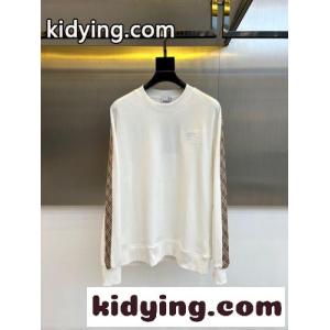 チェックトリム クルーネック スウェットシャツ バーバリー コピーブランド Tシャツ 偽物 ホワイトkid26SHf4fa