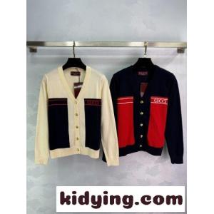 洗練された バイカラー Vネック カーディガン グッチ コピー ニット 偽物 合わせやすいkid26nKDCGz