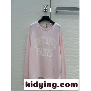 定番 カジュアル コットン 長袖Tシャツ セリーヌ コピーブランド Tシャツ 偽物 ピンクkid26PXHfOn