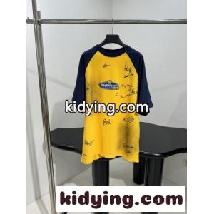バレンシアガ コピーブランド Tシャツ 偽物 ラグラン オーバーサイズ 半袖Tシャツ イエローkid26Gby85j