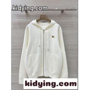 シンプル 上品 ジップアップ ニットパーカー バーバリー ブランド コピー ニット 偽物 ホワイトkid26ry4bea