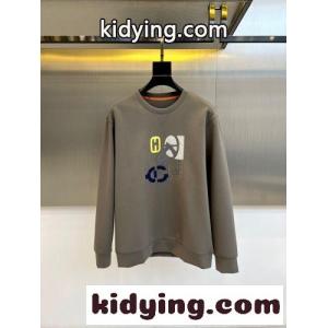 エルメス コピー Tシャツ 偽物 大人気 カジュアル レザーパッチ スウェットシャツ クルーネックkid26qCKDCi