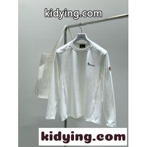 カジュアル 上品 クルーネック 長袖Tシャツ モンクレール ブランド コピー Tシャツ 偽物 ホワイトkid26ruCqea