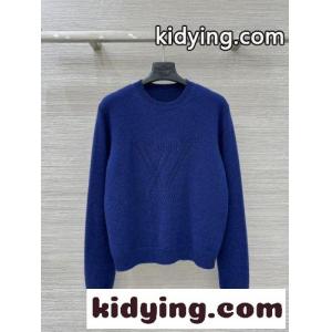 シンプル カシミヤ ニット プルオーバー ルイ・ヴィトン セーター コピー ブルーkid26KP5PTr