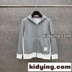 カジュアル コットン ジップアップパーカー トムブラウン コピー パーカー 偽物 グレーkid26XL1Xju