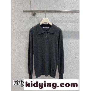 洗練された ウール＆カシミヤ ニットポロ アレキサンダーワング ニット 偽物 グレーkid261jCCiy