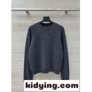シンプル カシミヤ ニット プルオーバー ルイ・ヴィトン セーター コピー グレーkid26fiS5ri
