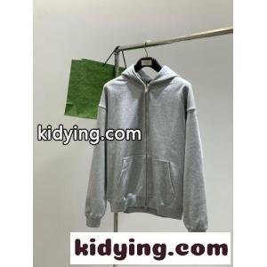 シンプル ロゴ ダブルジップフーディー グッチ スーパーコピー パーカー 偽物 グレーkid26KTXH9n