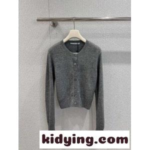 ウールブレンド カーディガン アレキサンダーワング ニット 偽物 クルーネック グレーkid26nyyKPz