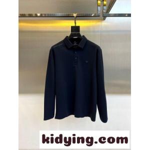 洗練された カジュアル 長袖 ポロシャツ アルマーニ コピー Tシャツ 偽物 ネイビーkid261ni05b