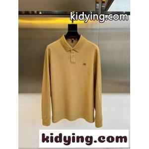 定番 コットンピケ 長袖 ポロシャツ バーバリー コピー Tシャツ 偽物 カーキkid26DCSrKz