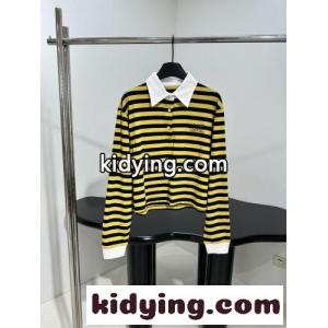 カジュアル ボーダー柄 ポロシャツ ミュウミュウ コピー Tシャツ コピー 長袖 トップスkid26XvGrqu