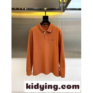 定番 コットンピケ 長袖 ポロシャツ バーバリー スーパーコピー Tシャツ 偽物 オレンジkid26SbeGXv