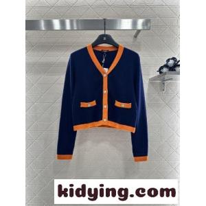 シャネル コピー ニット コピー シンプル バイカラー Vネック カーディガン ウールkid26nyueqi