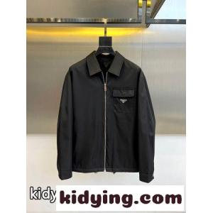 大人 カジュアル 上品 ブルゾン プラダ スーパーコピー ジャケット 偽物 ブラックkid26yGD81j