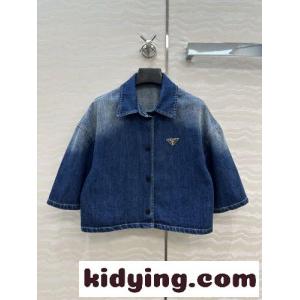 カジュアル ショートスリーブ デニムジャケット プラダ コピーブランド ジャケット 偽物kid2619PTra