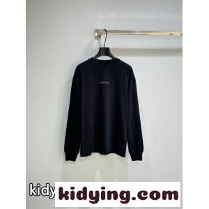 洗練された シンプル バレンシアガ コピー Tシャツ コピー 長袖Tシャツ コットン ブラックkid26q4P9za