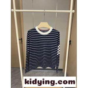 カジュアル 合わせやすい ボーダーニット トムブラウン コピーブランド Tシャツ 偽物 ネイビーkid261fqGni