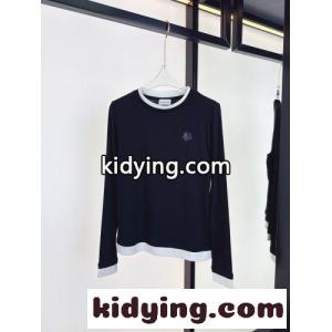 洗練された お洒落 重ね着風 長袖Tシャツ モンクレール コピー Tシャツ 偽物 ブラックkid260vqyqe
