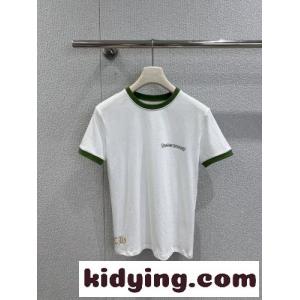 カジュアル ロゴプリント 半袖Tシャツ クロムハーツ コピー Tシャツ 偽物 コットン ホワイトkid26HvC45j