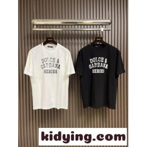 カジュアル ロゴ入り クルーネック 半袖Tシャツ ドルチェ&ガッバーナ コピーブランド Tシャツ 偽物kid26LvSbCm