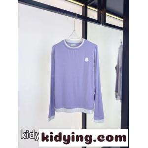 モンクレール ブランド コピー Tシャツ 偽物 爽やか お洒落 重ね着風 長袖Tシャツ パープルkid26buO1Xv