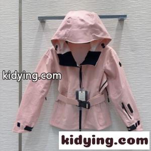 ベルト付き レディース マウンテンパーカー モンクレール コピー ジャケット 偽物 ピンクkid26COTz4z