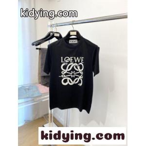 ロエベ コピーブランド Tシャツ 偽物 定番 ロゴ入り 半袖Tシャツ クルーネック ブラックkid26Xv0PPn