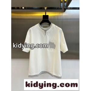 おしゃれ レイヤード風 半袖Tシャツ バーバリー コピー Tシャツ 偽物 コットン ホワイトkid261DmGbq