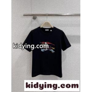 人気 おしゃれ EKD コットンTシャツ バーバリー スーパーコピー Tシャツ コピー ブラックkid26mOry8D