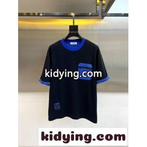 ロエベ スーパーコピー Tシャツ 偽物 お洒落 カジュアル コットン 半袖Tシャツ クルーネック ネイビーkid26WHjCGr