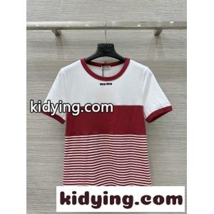 スタイリッシュ クルーネック 半袖Tシャツ ミュウミュウ コピー Tシャツ コピー レッドkid26Cym4Lb