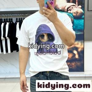 定番 ロゴプリント クルーネック 半袖Tシャツ バレンシアガ ブランド コピー Tシャツ 偽物 ホワイトkid26TXvyee