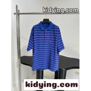 バレンシアガ コピーブランド Tシャツ コピー ユニセックス ローレル コットン ピケ ポロシャツ ブルーkid26CiaCie