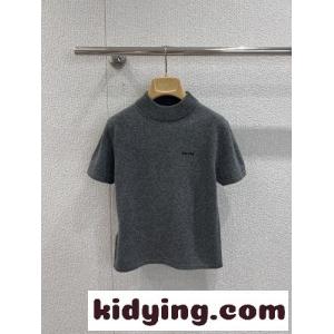 洗練された カシミア セーター ミュウミュウ ブランド コピー ニットウェア コピー ショートスリーブ グレーkid26LfmSji