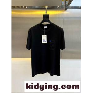 シンプル 上品 クルーネック 半袖Tシャツ バーバリー コピー Tシャツ 偽物 ブラックkid26OHHnqq