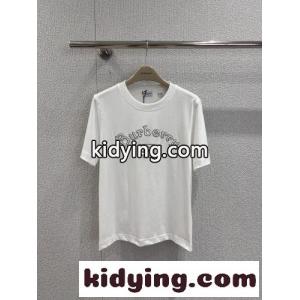 ゴシックロゴ コットンTシャツ バーバリー コピー Tシャツ コピー クルーネック ホワイトkid268HLrKz
