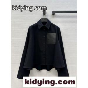 カジュアル リラックス コットン 長袖トップス ロエベ スーパーコピー シャツ コピー ブラックkid26m4fiGb
