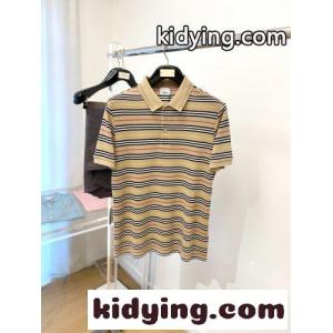 バーバリー ブランド コピー Tシャツ 偽物 おしゃれ ボーダー ポロシャツ 半袖トップスkid268vummq