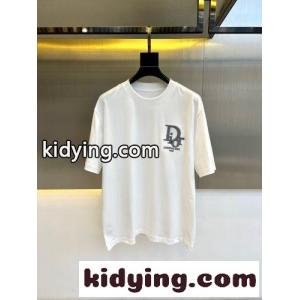 目を引く ロゴ刺繍 クリスチャン・ディオール ブランド コピー Tシャツ 偽物 クルーネック ホワイトkid26vyqeOj
