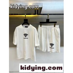 カジュアル 半袖Tシャツ＆ショートパンツ 上下セット バレンシアガ コピーブランド セットアップ 偽物 ホワイトkid26eWHHTn