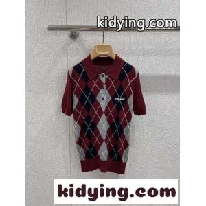 カシミヤ ニット ポロシャツ ミュウミュウ コピー スーパーコピー ショートスリーブkid26CC0nGn