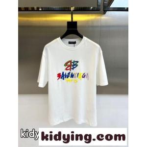カジュアル ロゴTシャツ バレンシアガ コピーブランド Tシャツ 偽物 クルーネック ホワイトkid26rK9L1v