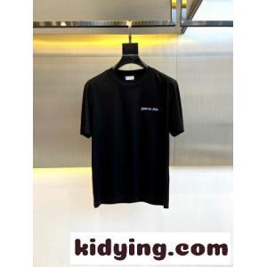 洗練された 上品 ロゴ刺繍 クルーネック クリスチャン・ディオール コピー Tシャツ 偽物 ブラックkid26HXvqKj