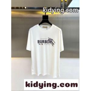 定番 カジュアル ロゴ入り 半袖Tシャツ バーバリー ブランド コピー Tシャツ 偽物 コットン ホワイトkid26SrWP1b